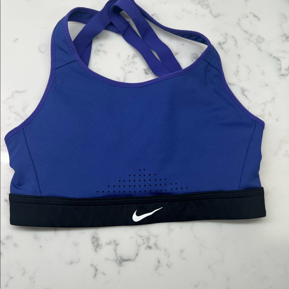 Blue Nike sports Bra
